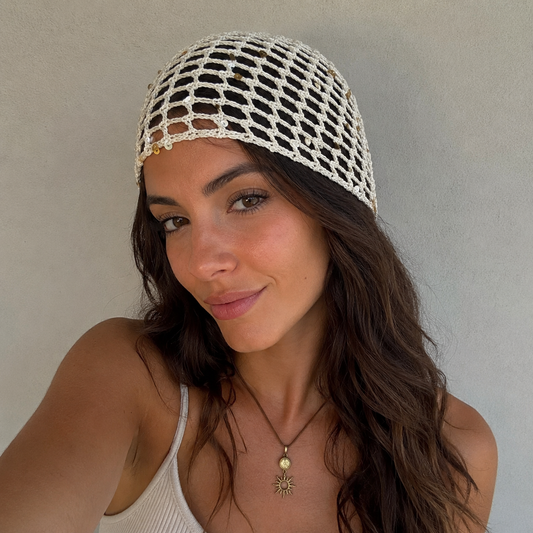 cuffia a rete uncinetto filato katia cleopatra