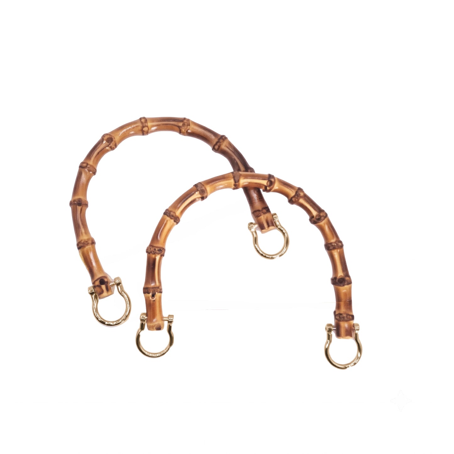 Manici Bamboo per Borsa 16 × 13 cm | Coppia con Ganci Oro o Argento