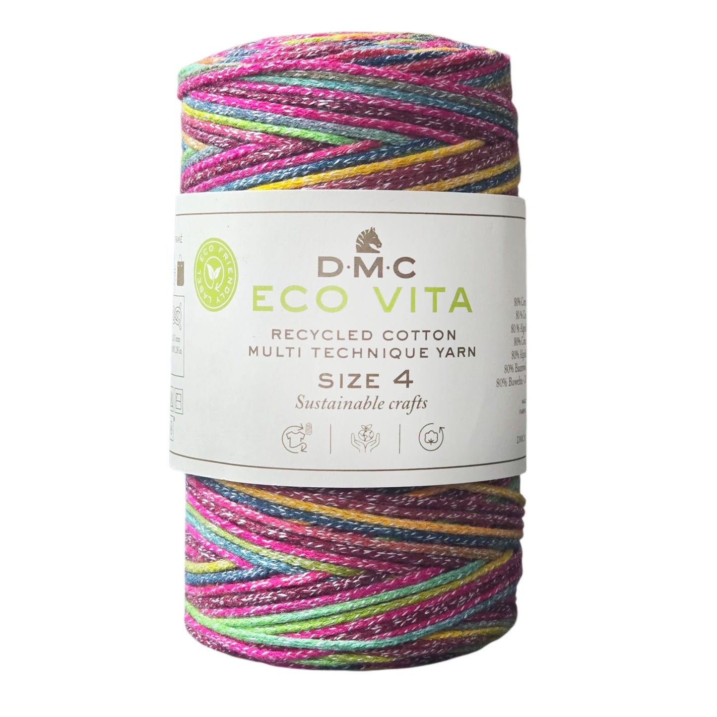 DMC Eco Vita 4 Sfumato – Cordino in Cotone Riciclato 250g per Uncinetto e Borse