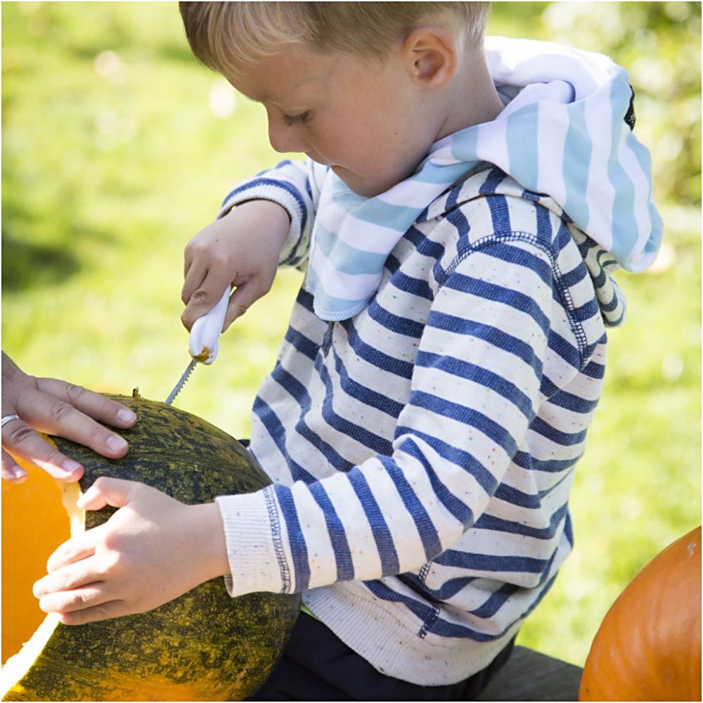 Kit intaglio zucca Halloween – 5 attrezzi e 7 sagome
