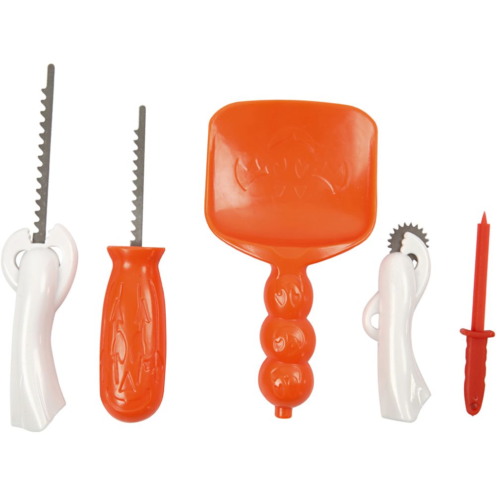 Kit intaglio zucca Halloween – 5 attrezzi e 7 sagome