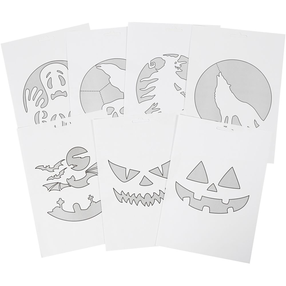 Kit intaglio zucca Halloween – 5 attrezzi e 7 sagome