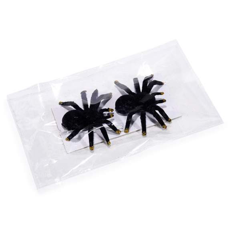 Ragni Halloween neri in velluto con glitter oro