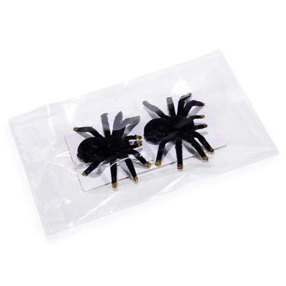 Ragni Halloween neri in velluto con glitter oro