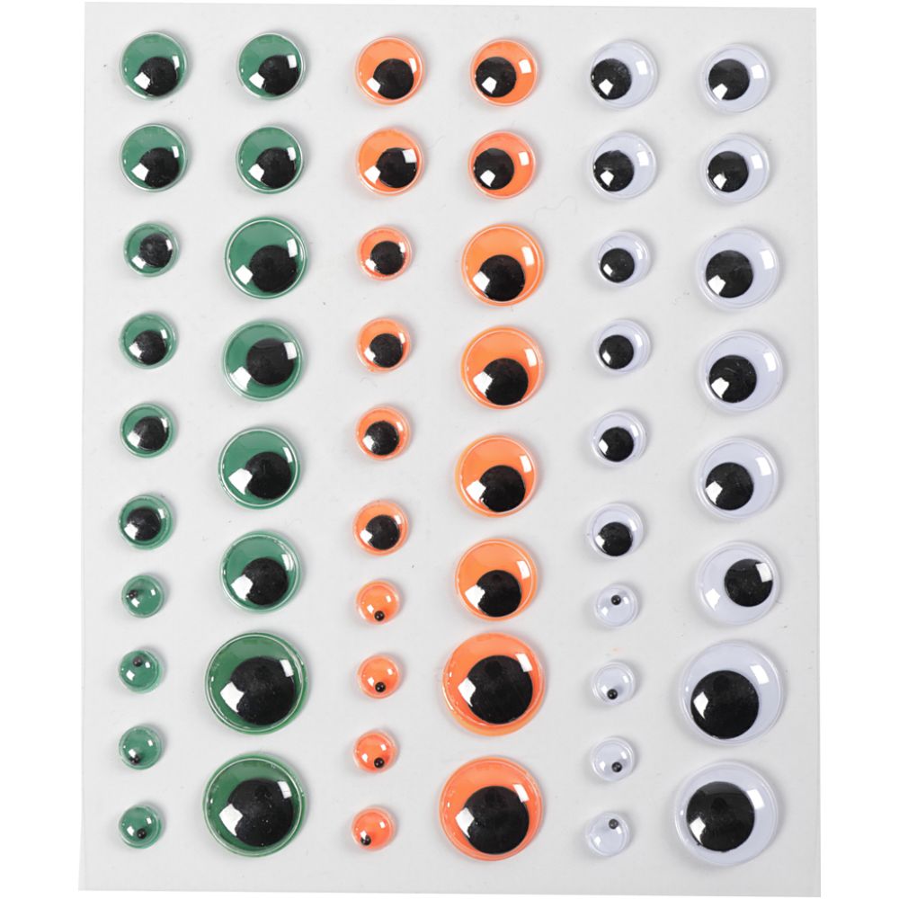Occhietti mobili adesivi Halloween – 54 pezzi assortiti