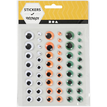 Occhietti mobili adesivi Halloween – 54 pezzi assortiti