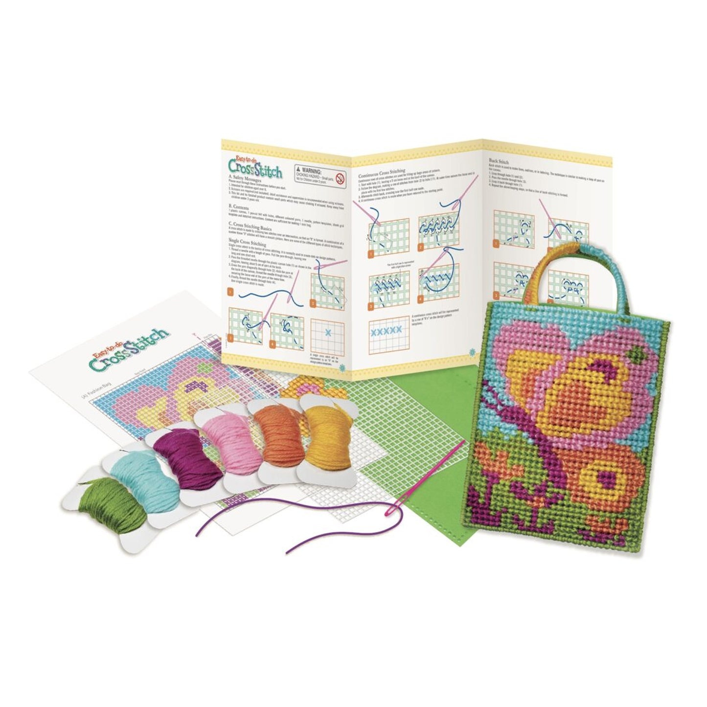 kit punto croce 4M contenuto filati tela e istruzioni