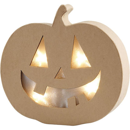 Zucca luminosa in cartapesta Halloween – 20 × 22 cm