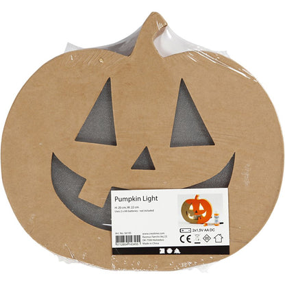 Zucca luminosa in cartapesta Halloween – 20 × 22 cm
