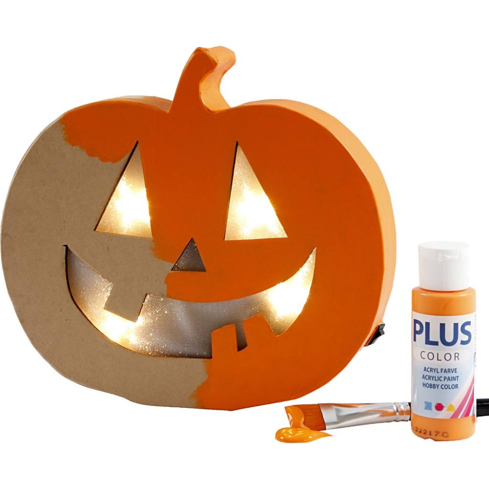 Zucca luminosa in cartapesta Halloween – 20 × 22 cm