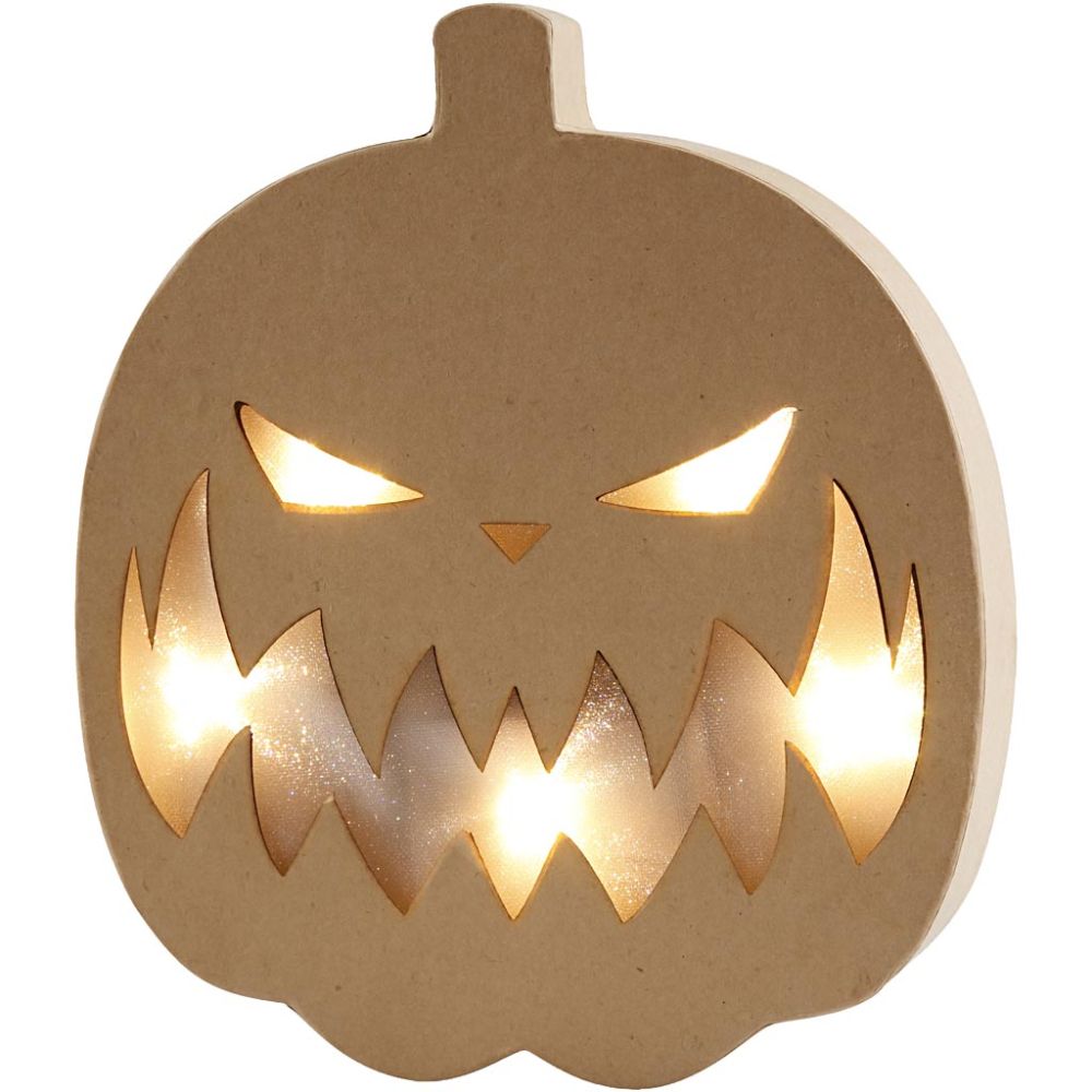Zucca luminosa in cartapesta Halloween – 25 × 22 cm