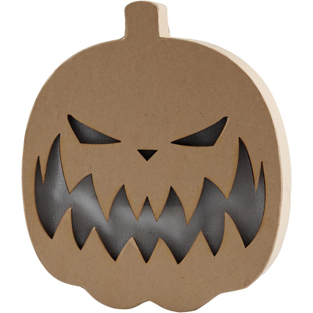 Zucca luminosa in cartapesta Halloween – 25 × 22 cm