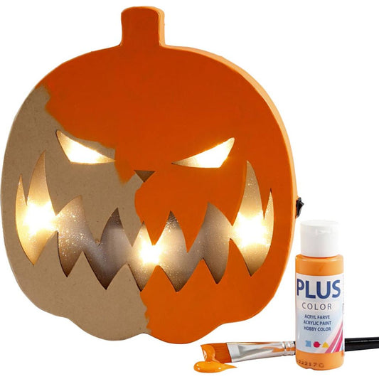 Zucca luminosa in cartapesta Halloween – 25 × 22 cm