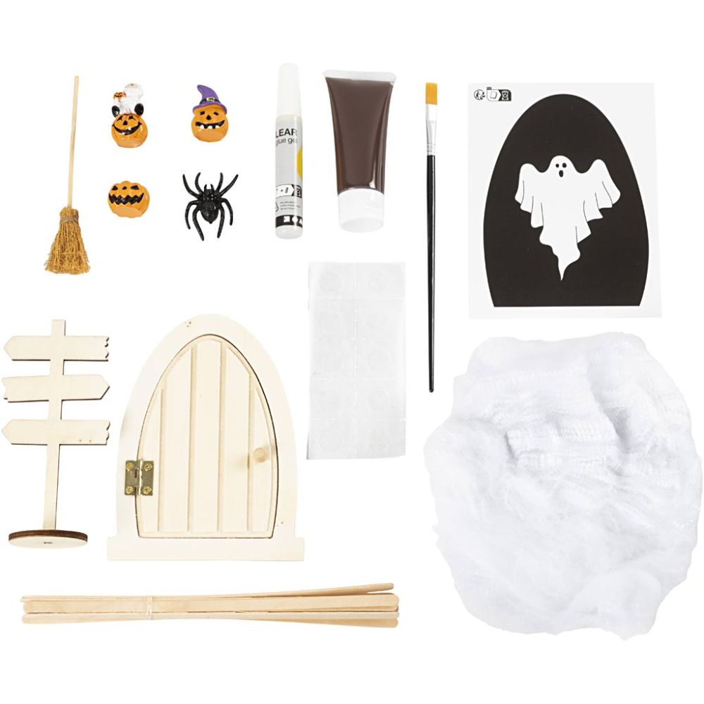 Kit creativo Halloween – Porticina in miniatura da decorare