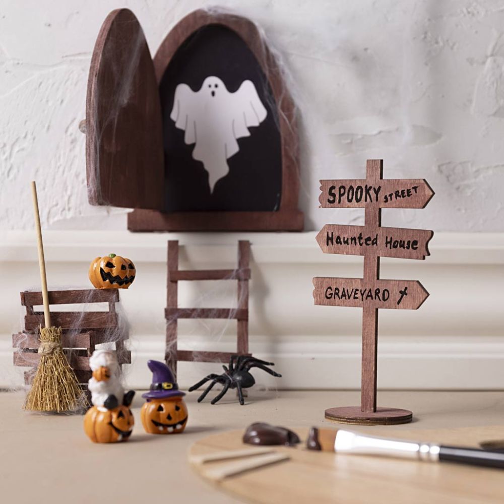 Kit creativo Halloween – Porticina in miniatura da decorare