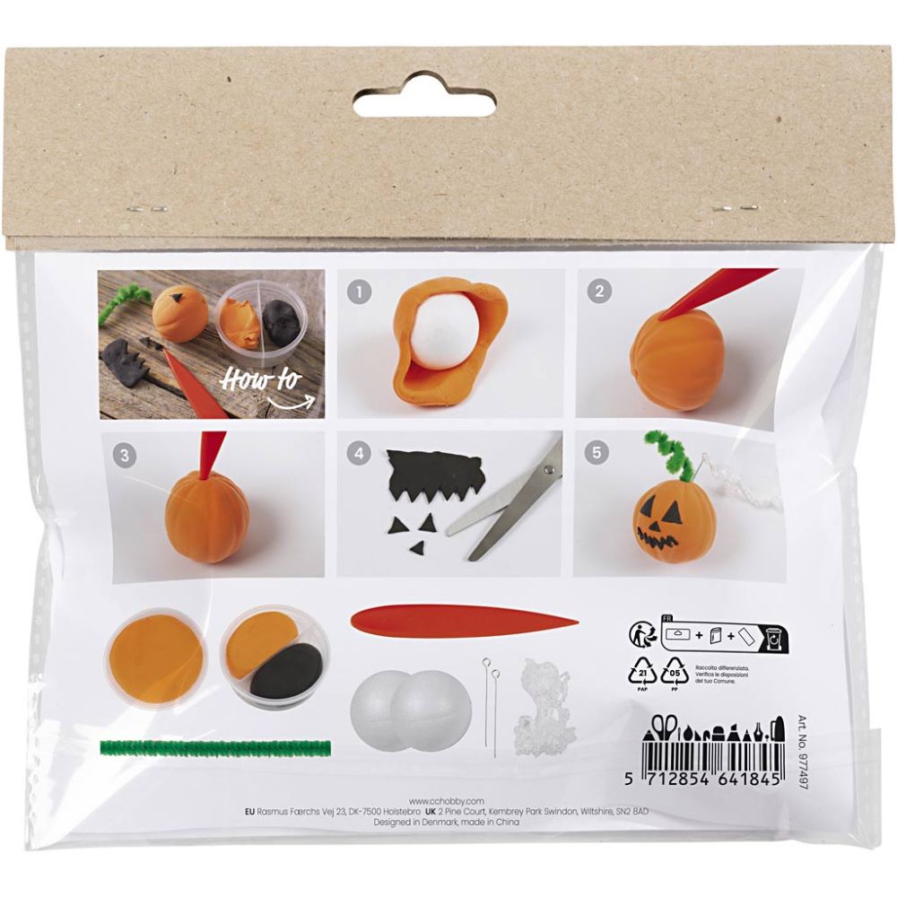 Mini kit creativo Halloween – Zucca con Silk Clay®
