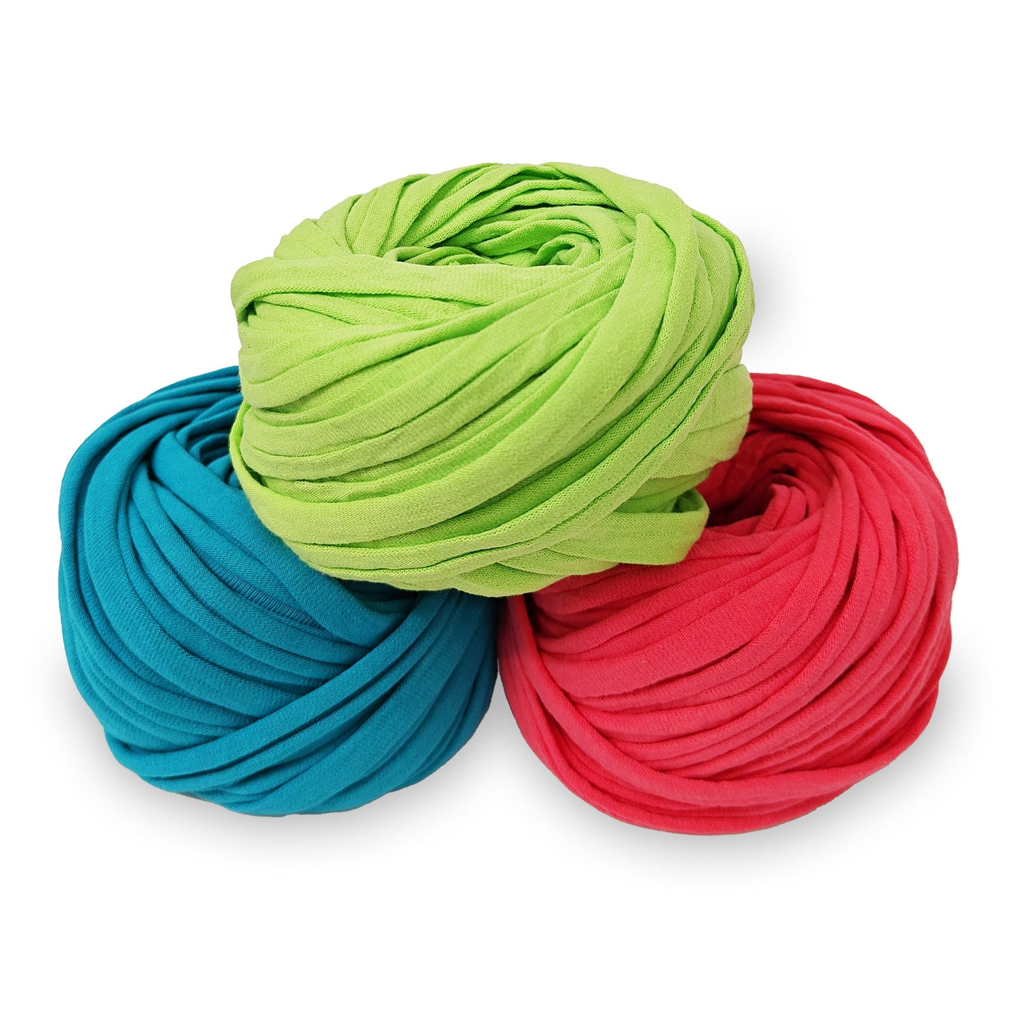 kit fettuccia bobilon 3 colori filato t-shirt per borse e cestini all’uncinetto acido fucsia ottanio