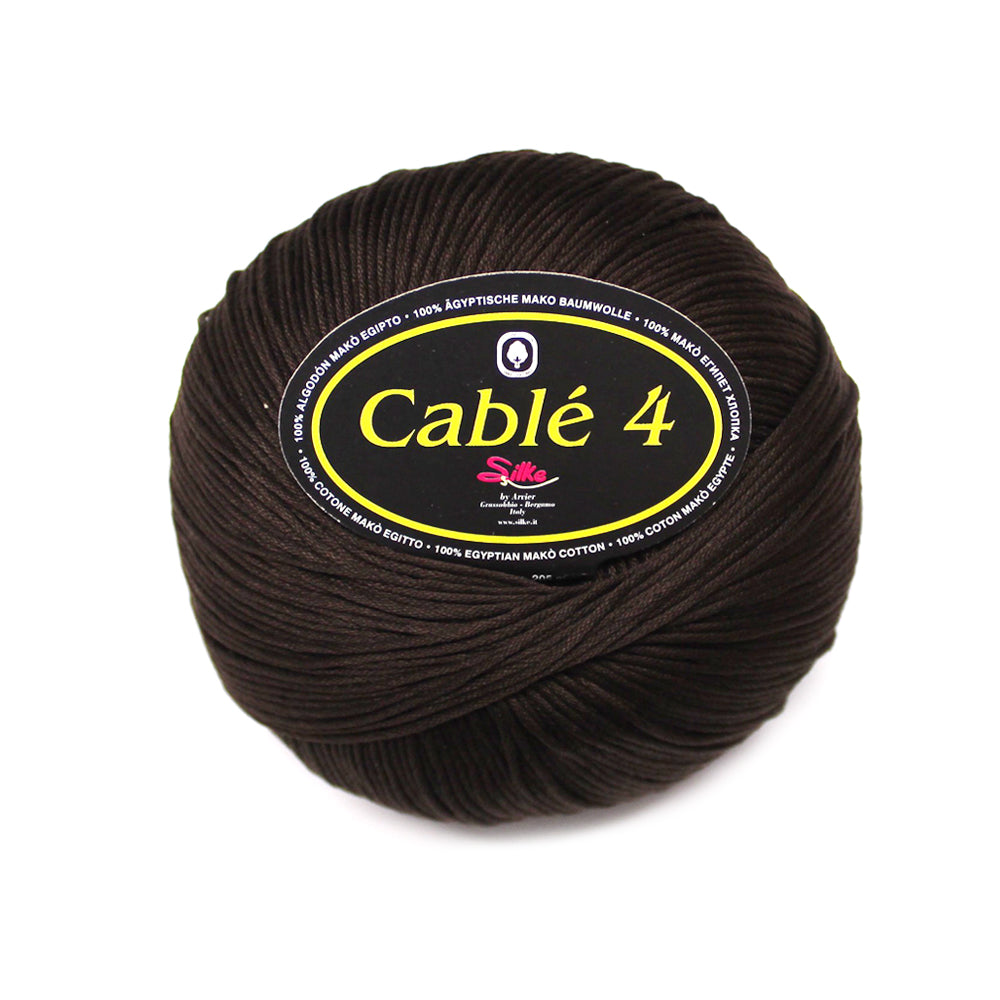 filato puro cotone cable 4 marrone