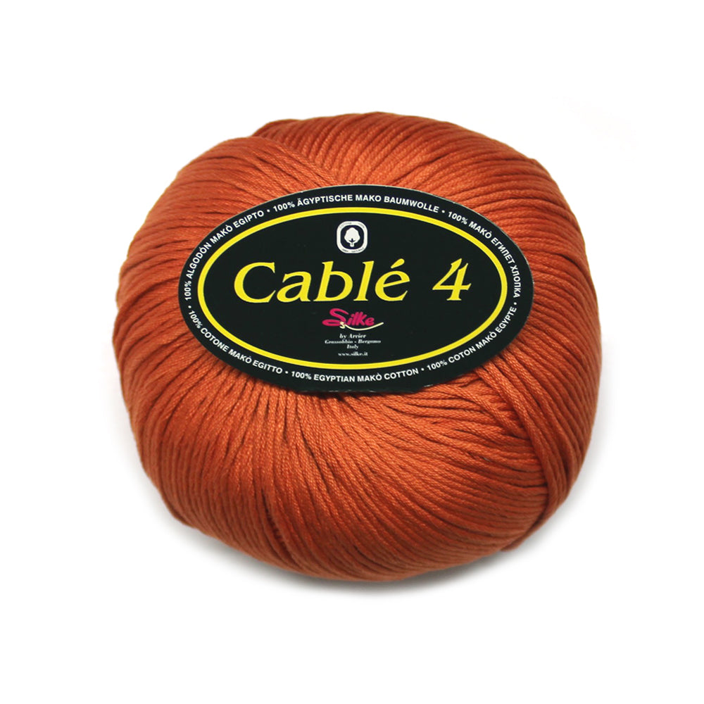 filato puro cotone cable 4 arancione scuro