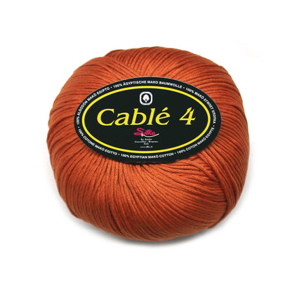 filato puro cotone cable 4 arancione scuro
