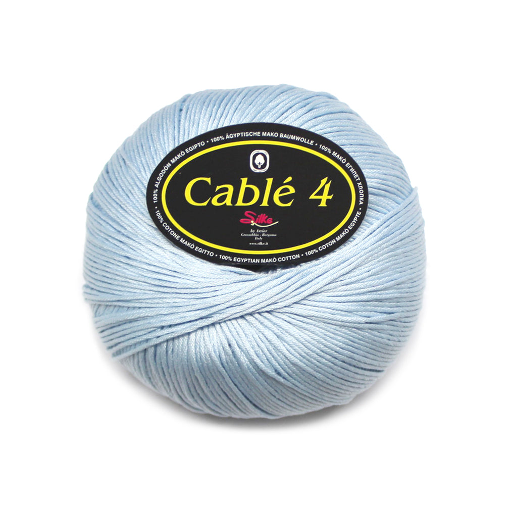 filato puro cotone cable 4 azzurro baby