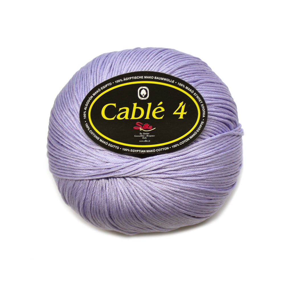filato puro cotone cable 4 lilla