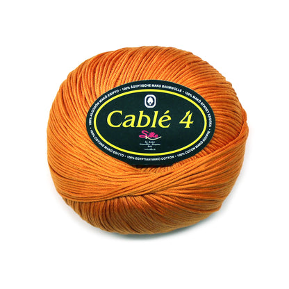 filato puro cotone cable 4 arancione