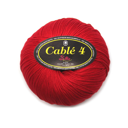 filato puro cotone cable 4 rosso