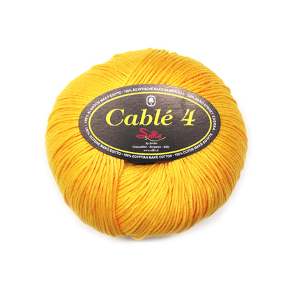 filato puro cotone cable 4 giallo