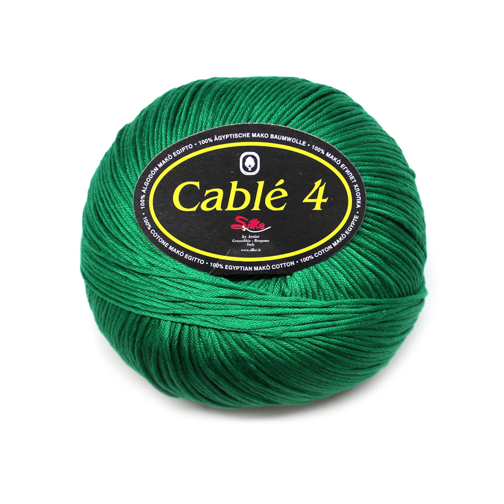 filato puro cotone cable 4 verde