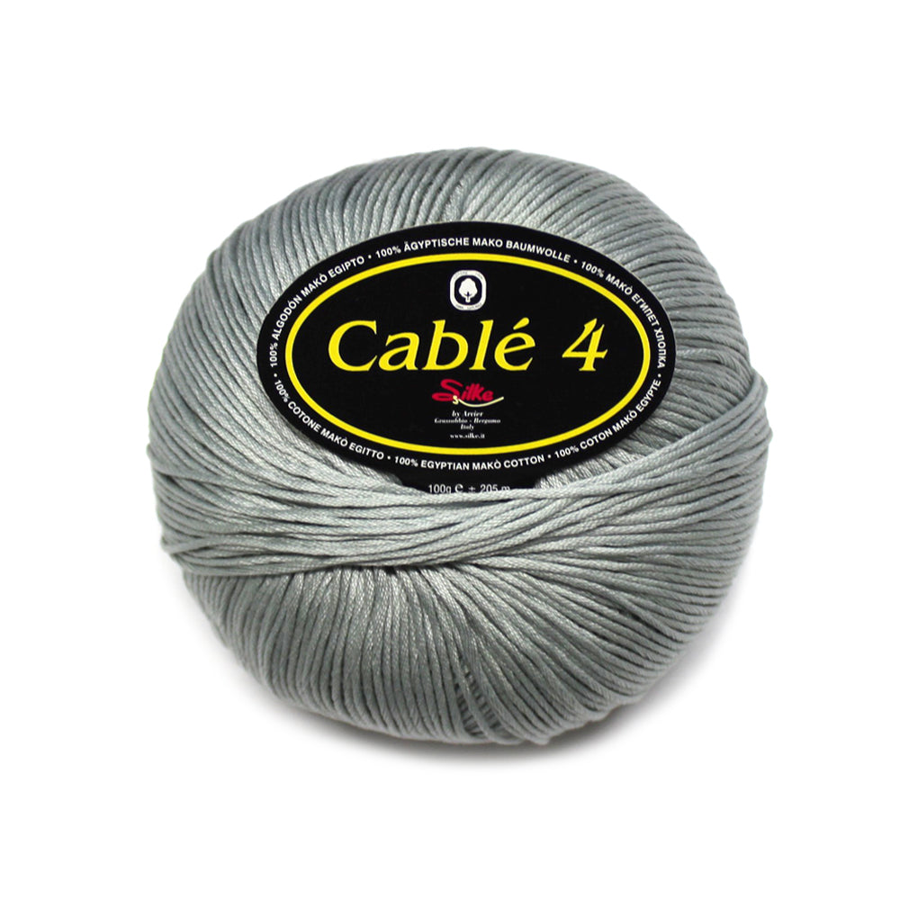 filato puro cotone cable 4 grigio