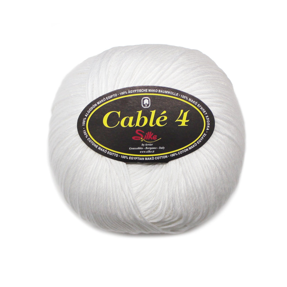 filato puro cotone cable 4 bianco