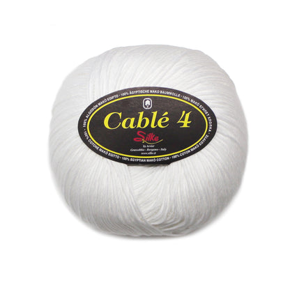 filato puro cotone cable 4 bianco