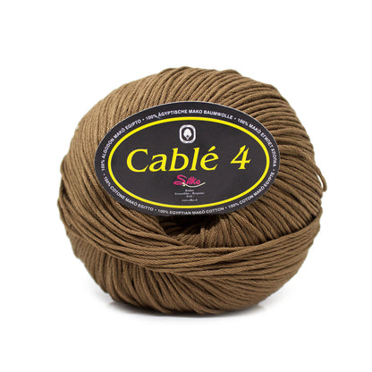 filato puro cotone cable 4 marrone chiaro