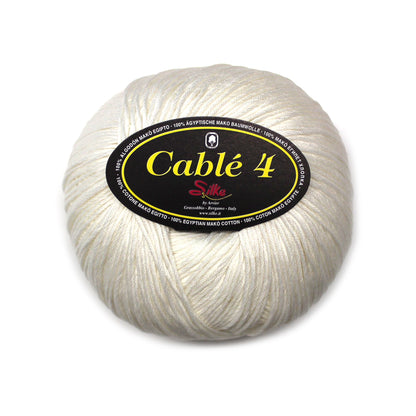 filato puro cotone cable 4 panna