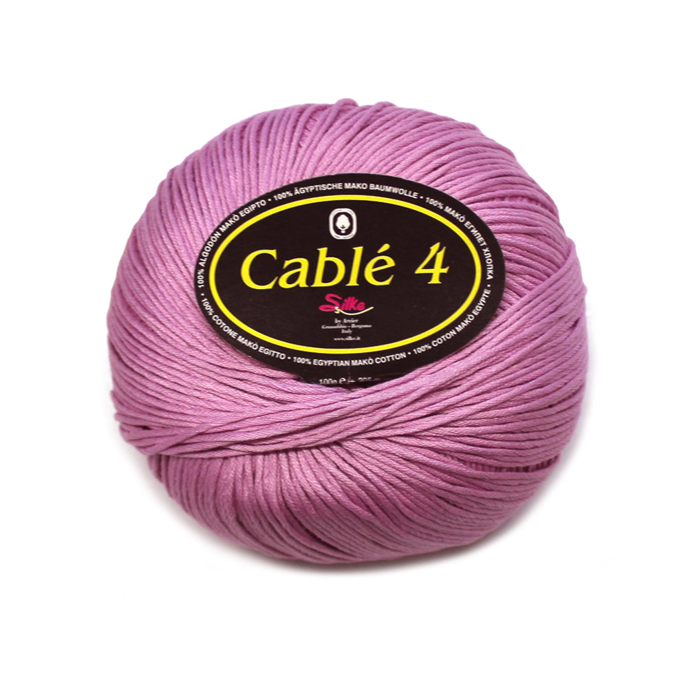 filato puro cotone cable 4 glicine