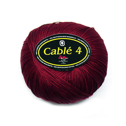 filato puro cotone cable 4 bordeaux