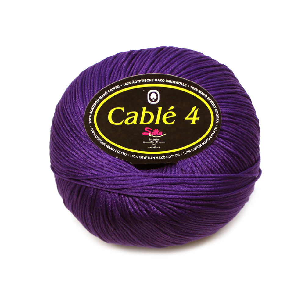 filato puro cotone cable 4 viola