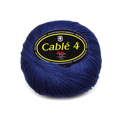 filato puro cotone cable 4 blu