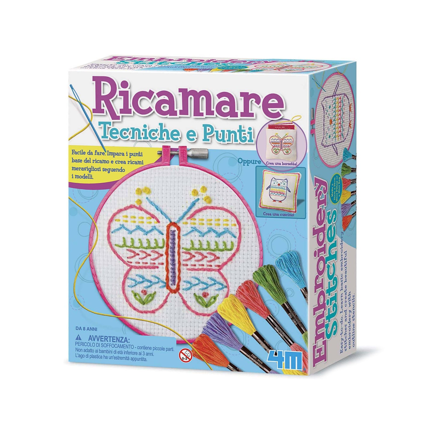 kit ricamo bambini 4M tecniche e punti scatola