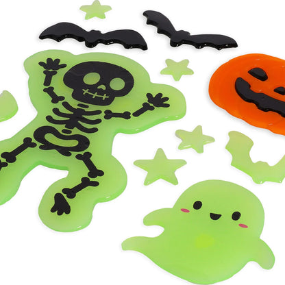 Adesivi gel Halloween Legami Windo-Glow – Scheletro e zucca
