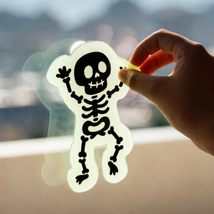 Adesivi gel Halloween Legami Windo-Glow – Scheletro e zucca