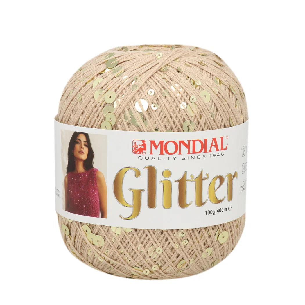 Glitter Mondial – Filato in cotone con paillettes 100 g – 400 m