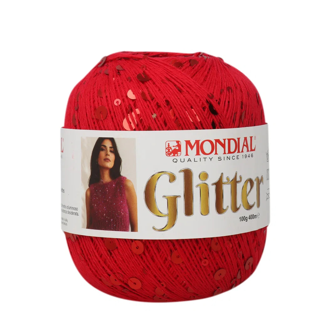 Glitter Mondial – Filato in cotone con paillettes 100 g – 400 m