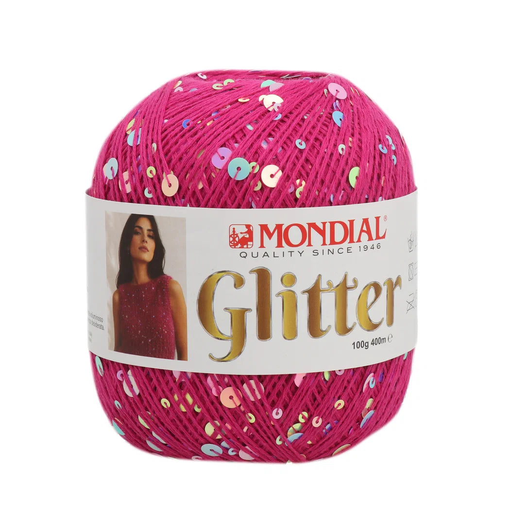 Glitter Mondial – Filato in cotone con paillettes 100 g – 400 m
