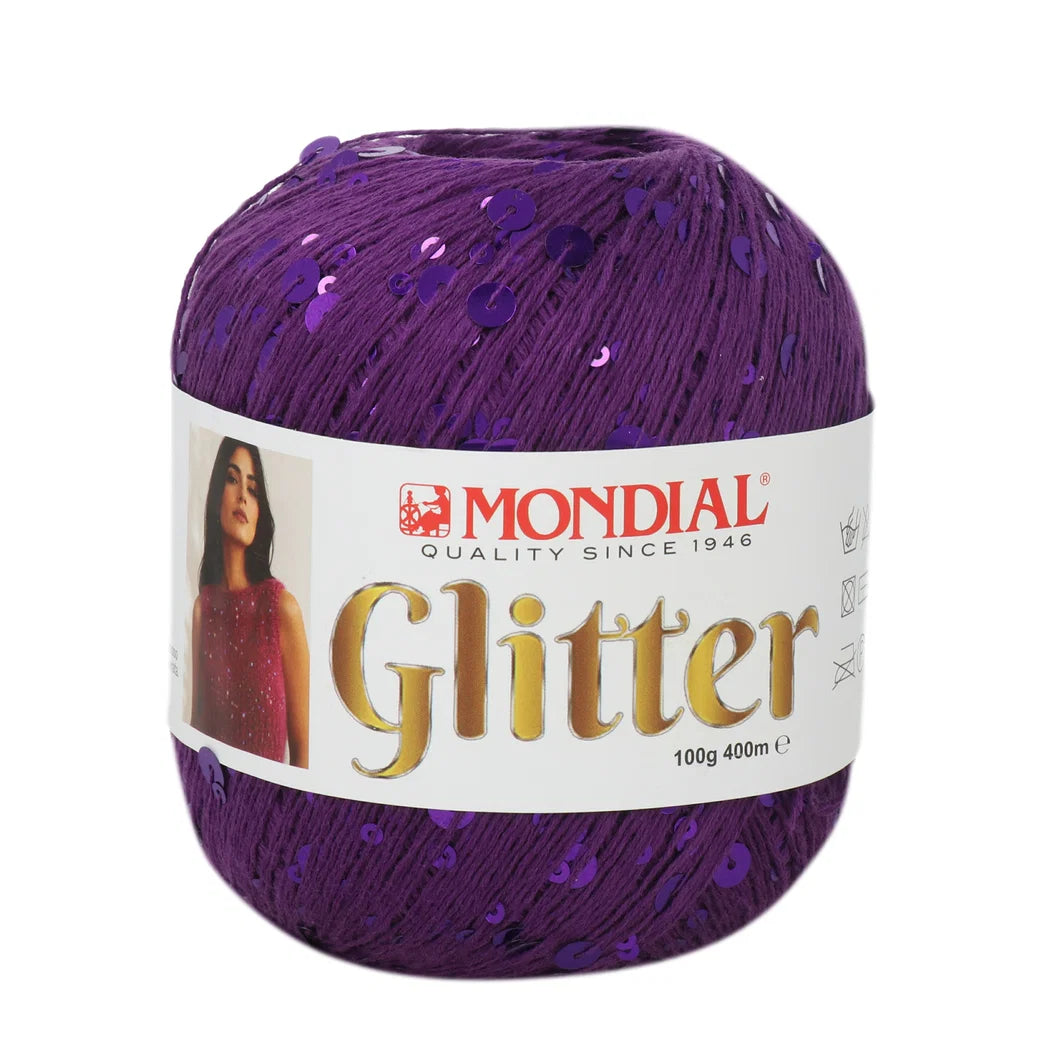Glitter Mondial – Filato in cotone con paillettes 100 g – 400 m