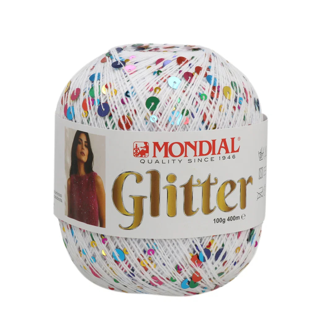 Glitter Mondial – Filato in cotone con paillettes 100 g – 400 m