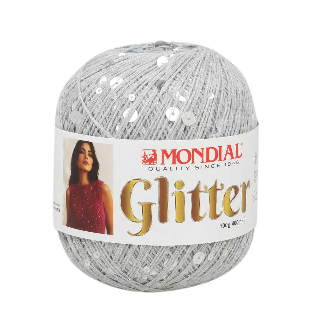 Glitter Mondial – Filato in cotone con paillettes 100 g – 400 m