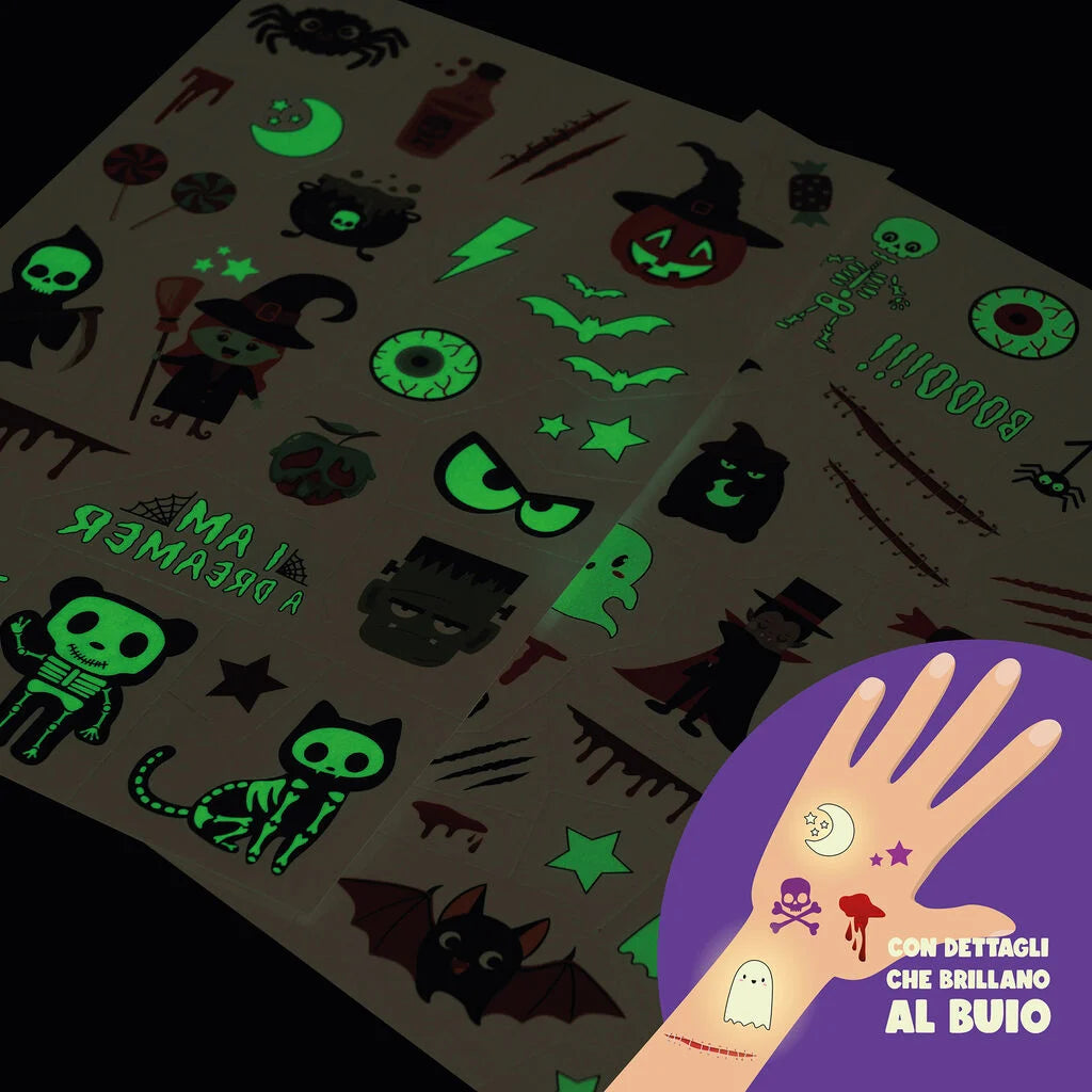 Tatuaggi temporanei Halloween Legami – Oltre 50 fosforescenti