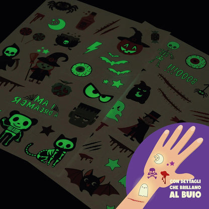Tatuaggi temporanei Halloween Legami – Oltre 50 fosforescenti